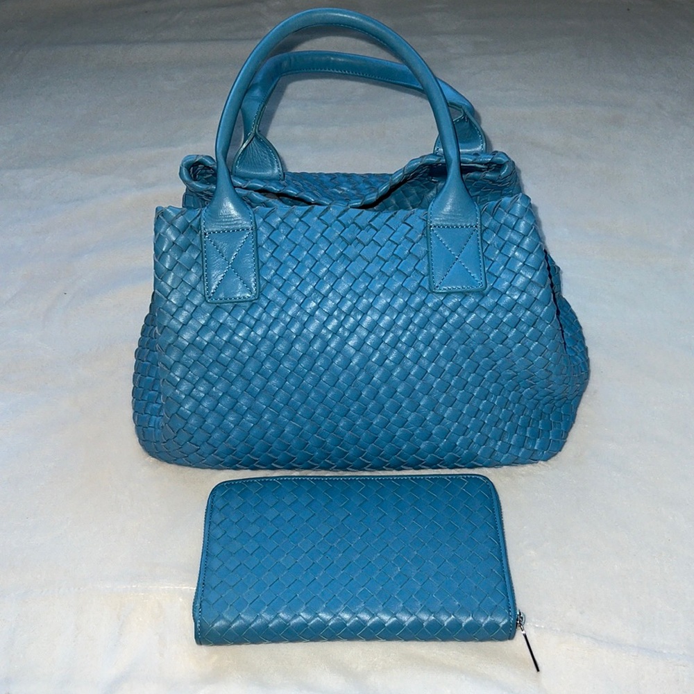 Woven Leather Tote AND wallet